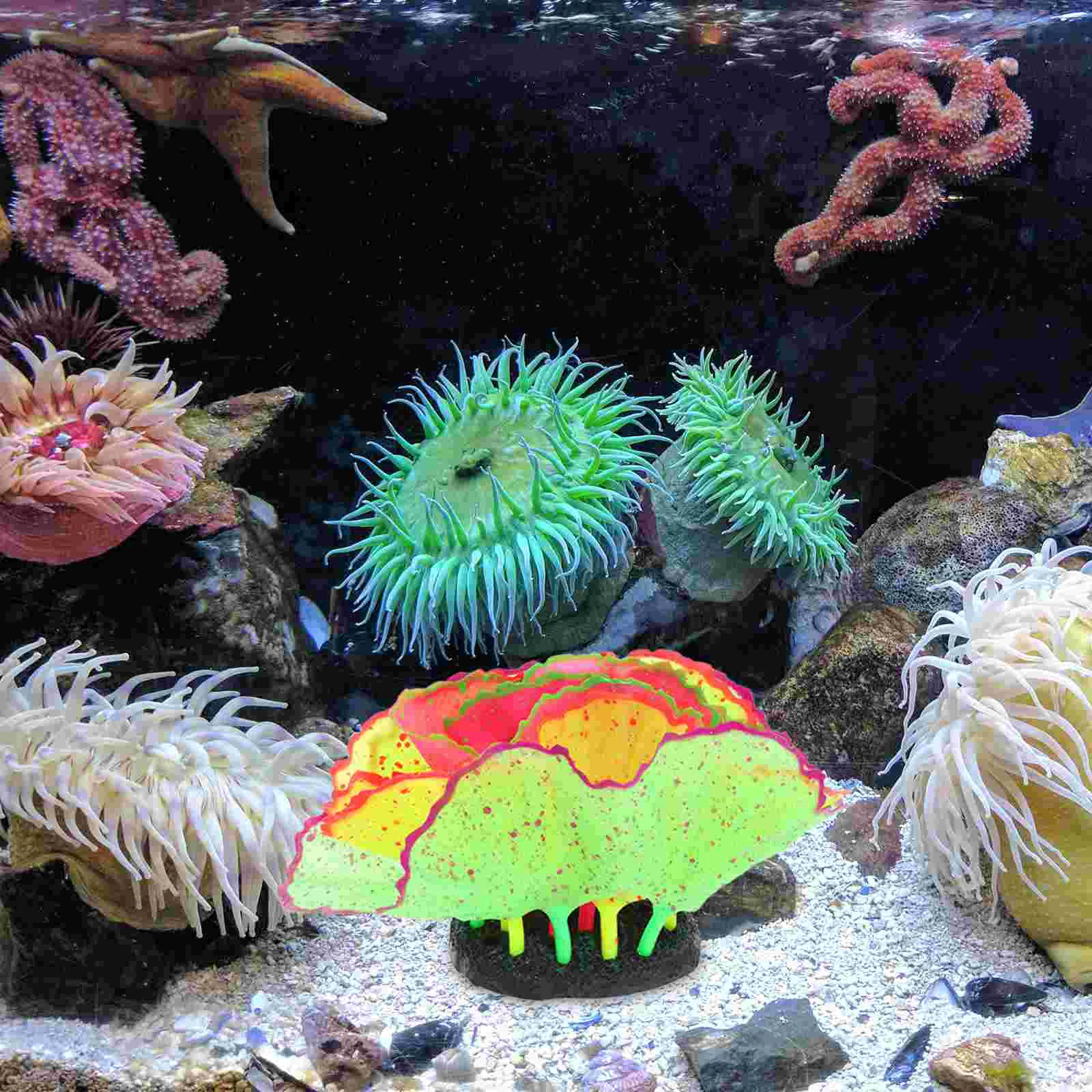 Silicone Aquarium Decoration Ornament Artificial Plants Shine Fish Tank Silica Gel Simulated Coral Sculpture