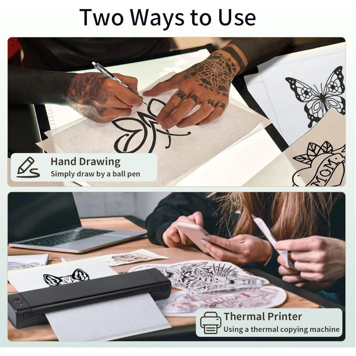 A4 Tattoo Stencil Paper 4-Layer for Machine/Hand Use, Temporary Body Art Transfer Sheets - Tattoo Studio/DIY/Cosplay