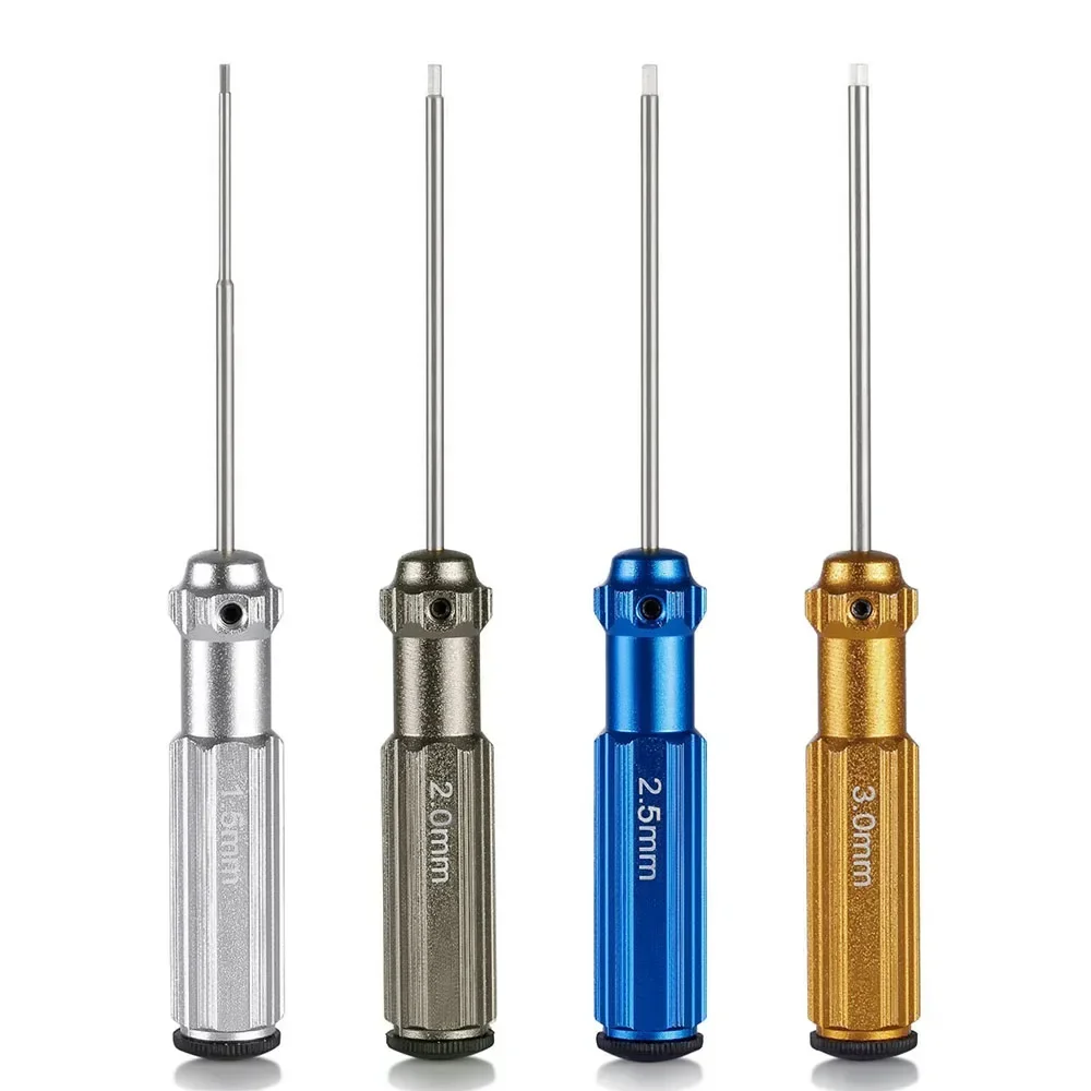 Top Quality Titanium Nitride TiNi Hex Driver Wrench Screwdriver 4 Piece Set 1.5mm/2mm/2.5mm/3.0mm For RC Helicopter