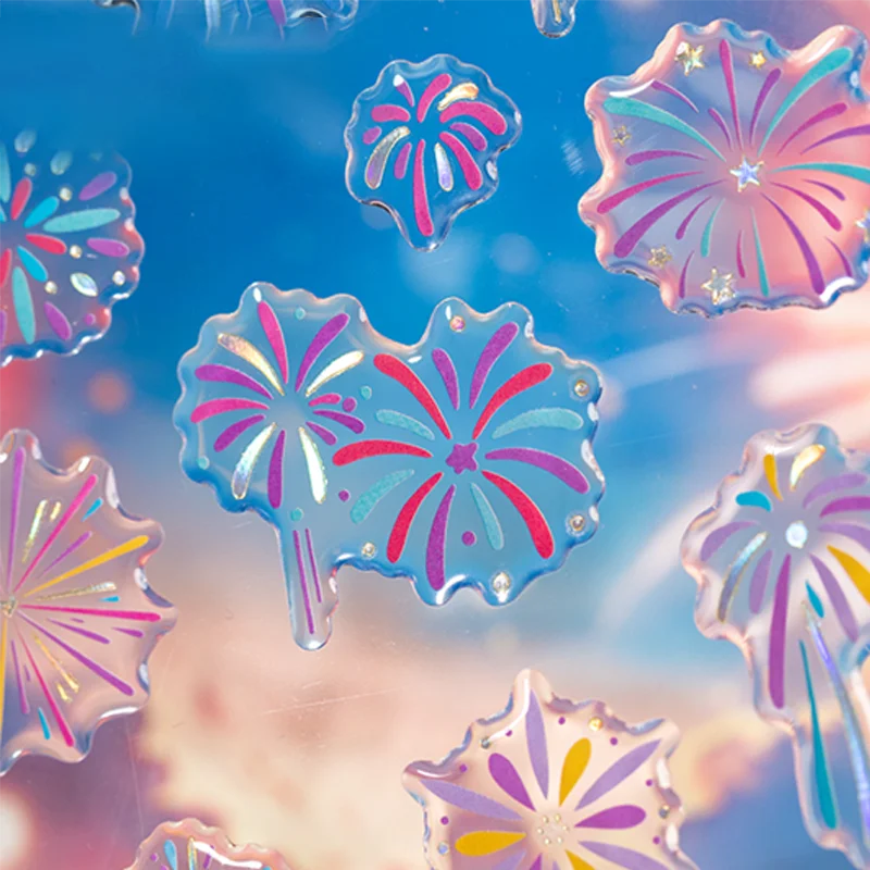 ملصق فضي ليزر على شكل كوكبة مهرجان الورق، ملصق رقائق مقاوم للماء ثلاثي الأبعاد من الراتنج لمجلة جراب الهاتف، هدايا إبداعية ذاتية الصنع