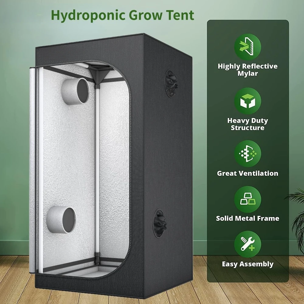 เต็นท์ Grow 48 "x 48" x 78 "เต็นท์ปลูกสำหรับพืชในร่มเต็นท์ Grow 600D Mylar hydroponic