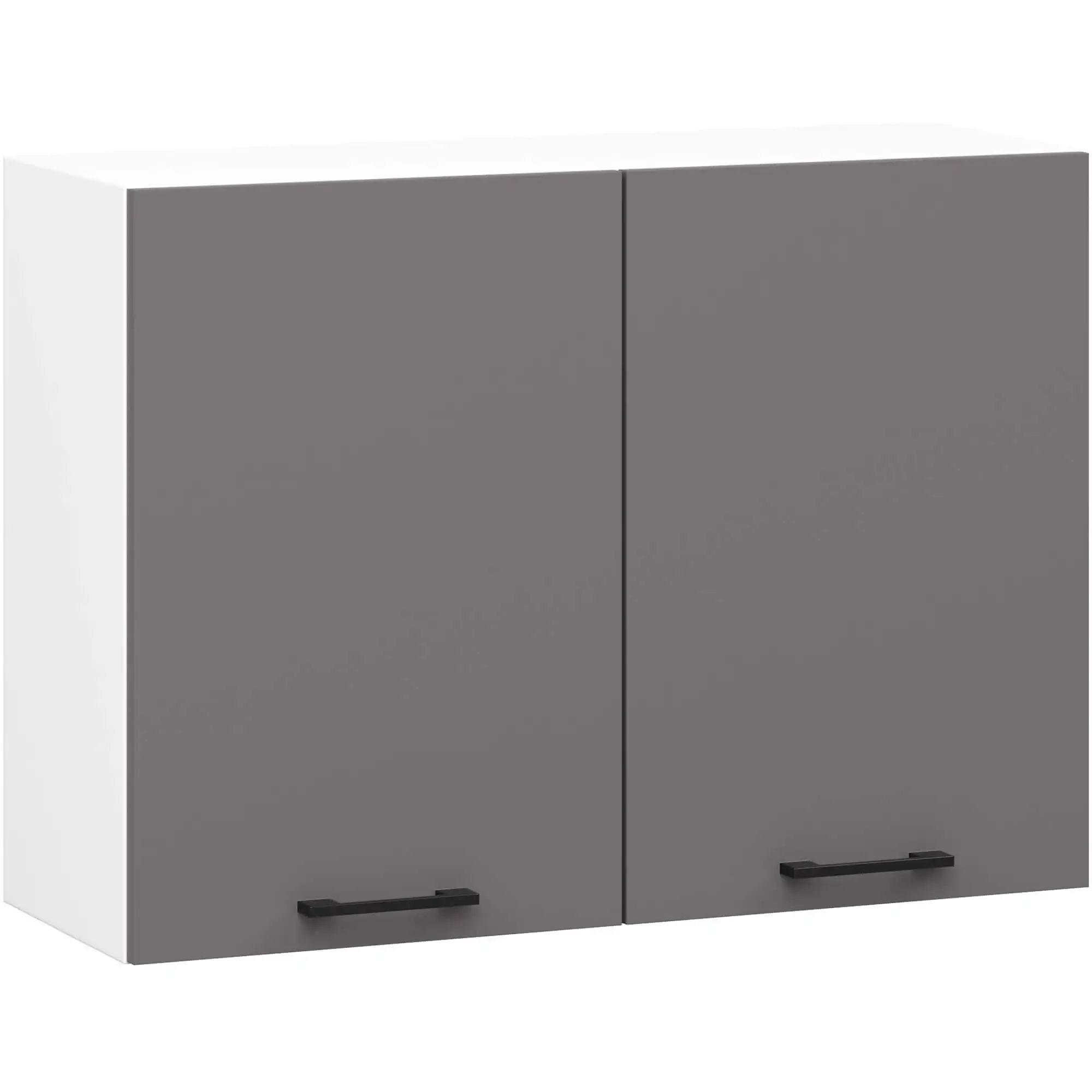 AKORD W80 Küchenschrank OLIVIA System Weiß 80 cm 2 Türen Farbe Graphitgrau Matt 2 Regale 80x30x58 cm
