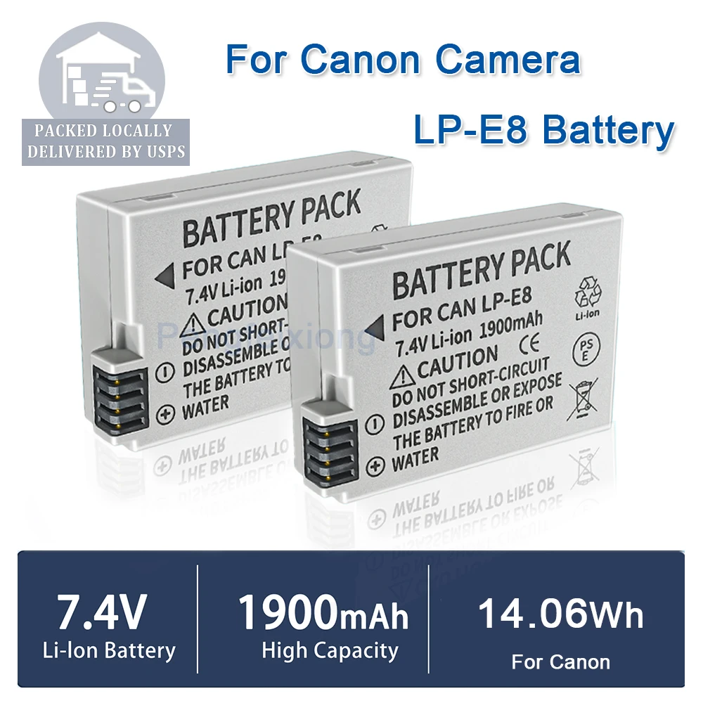 2PCS LP-E8 LPE8 E8 …