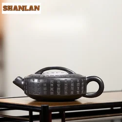 190ML Vintage Yixing Purple Clay Teapots Handmade Pot Raw Ore Stone Yellow Mud Kettle Chinese Zisha Tea Set Tea Items Drinkware