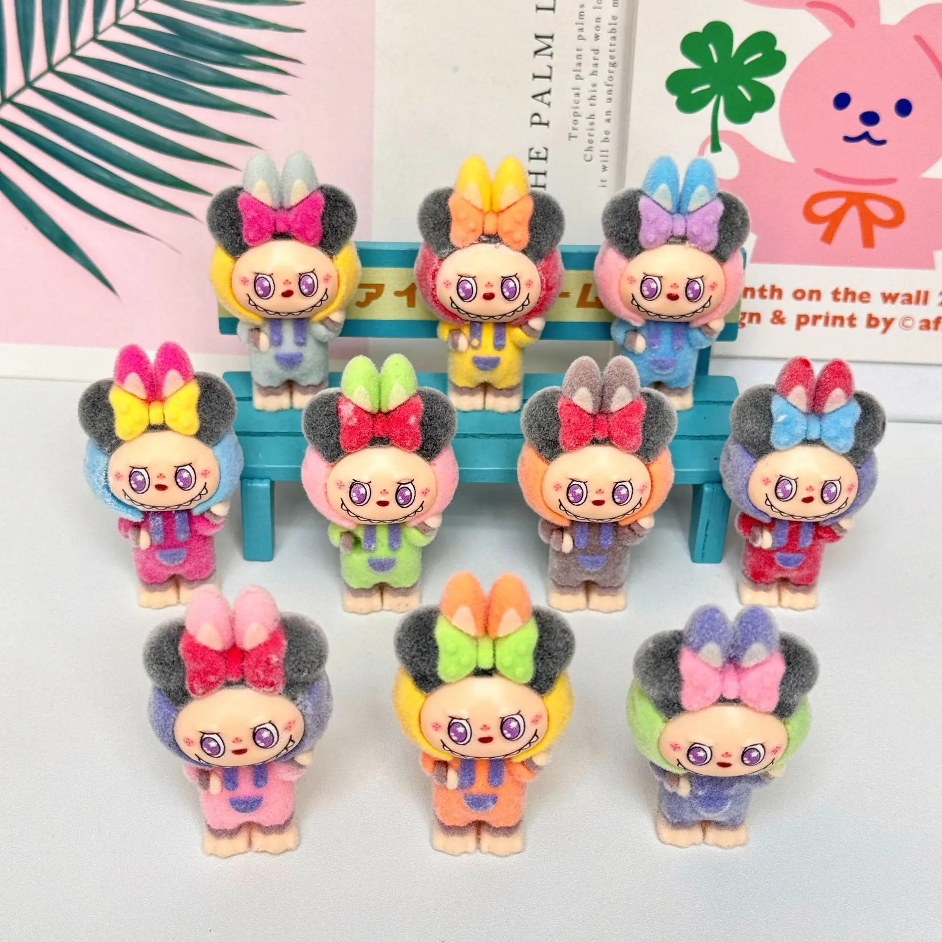 

10Pcs/Set Plush Bow Rabbit DIY Cute Jewellery Desktop Ornament Resin Toy Ornament