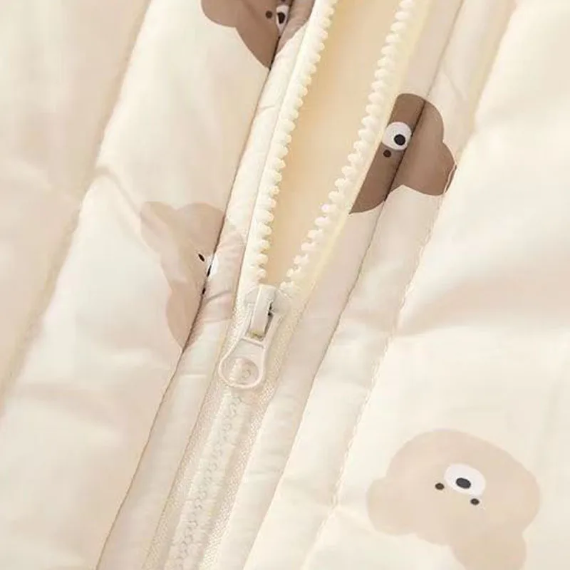 IYEAL الرضع لطيف الدب الصغير بذلة سوبر لطيف الطفل مع الصوف السميك الوليد الشتاء في الهواء الطلق بذلة سترة قطن