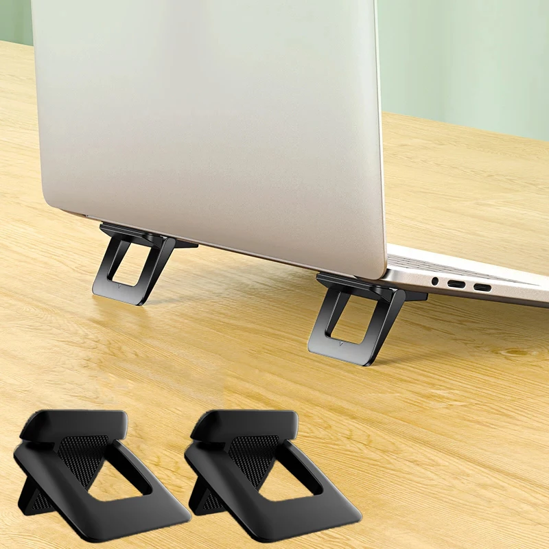 2pcs Laptop Holder Portable Laptop Angle Stand Cooling Bracket Non-slip Foldable Desktop Notebook Tablet Stand Cooler Base Pad