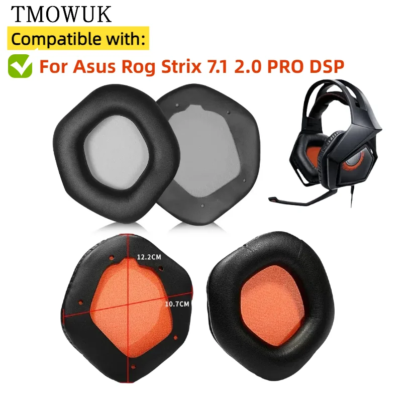 

TMOWUK 1pair Ear Pad For Asus Rog Strix 7.1 2.0 PRO DSP Headset Headphones Memory Foam Earpads Foam Ear Pads Cover