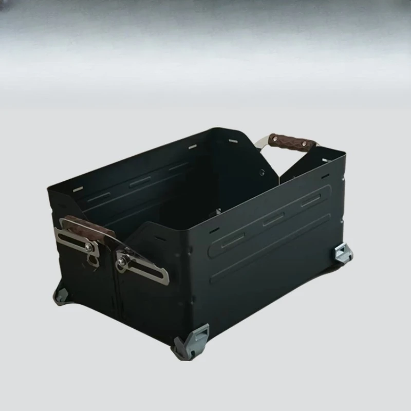 

Outdoor metal storage Camping foldable open box Multifunctional simple portable storage Open storage box