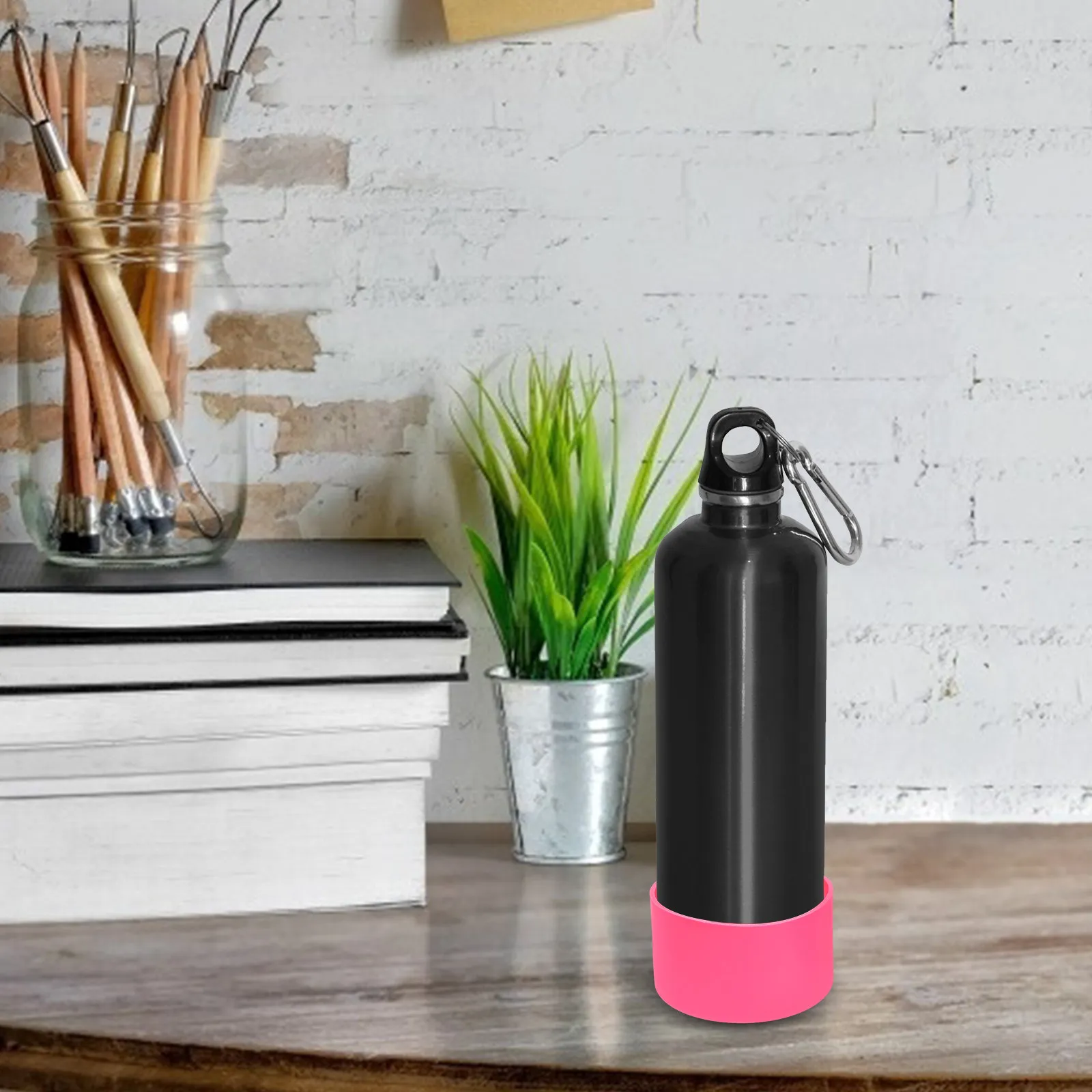 4Pcs Anti-Skid Silicone Bottle Bottom Sleeves Heat-Proof Grip-Improving Condensation-Reducing Protective Cover for Beverage