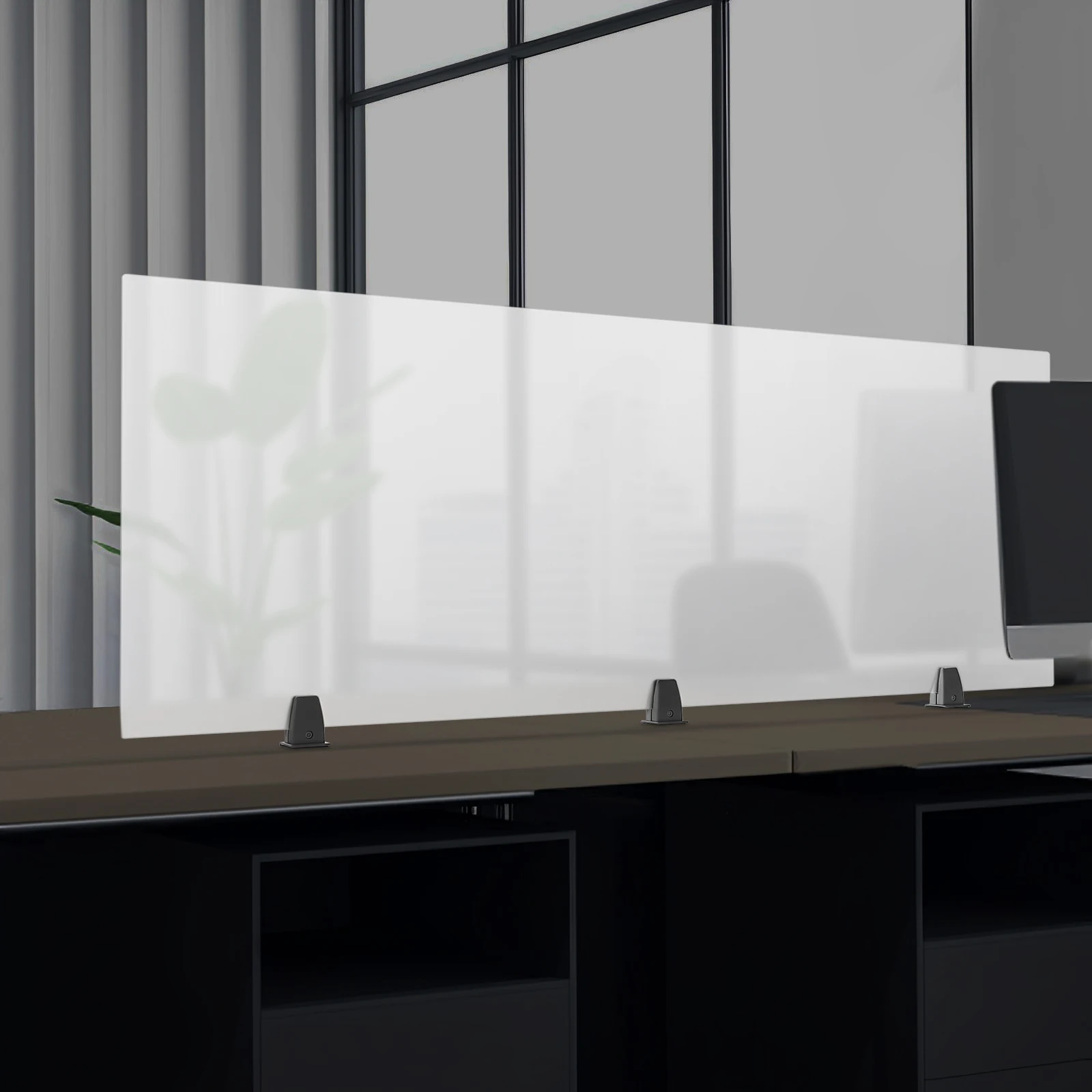 مقسم مكتب أكريليك 60222 بوصة، 3 مشابك من النوع C وحماية الخصوصية للمكاتب والفصول الدراسية والعيادات ومحطات الاستقبال #3