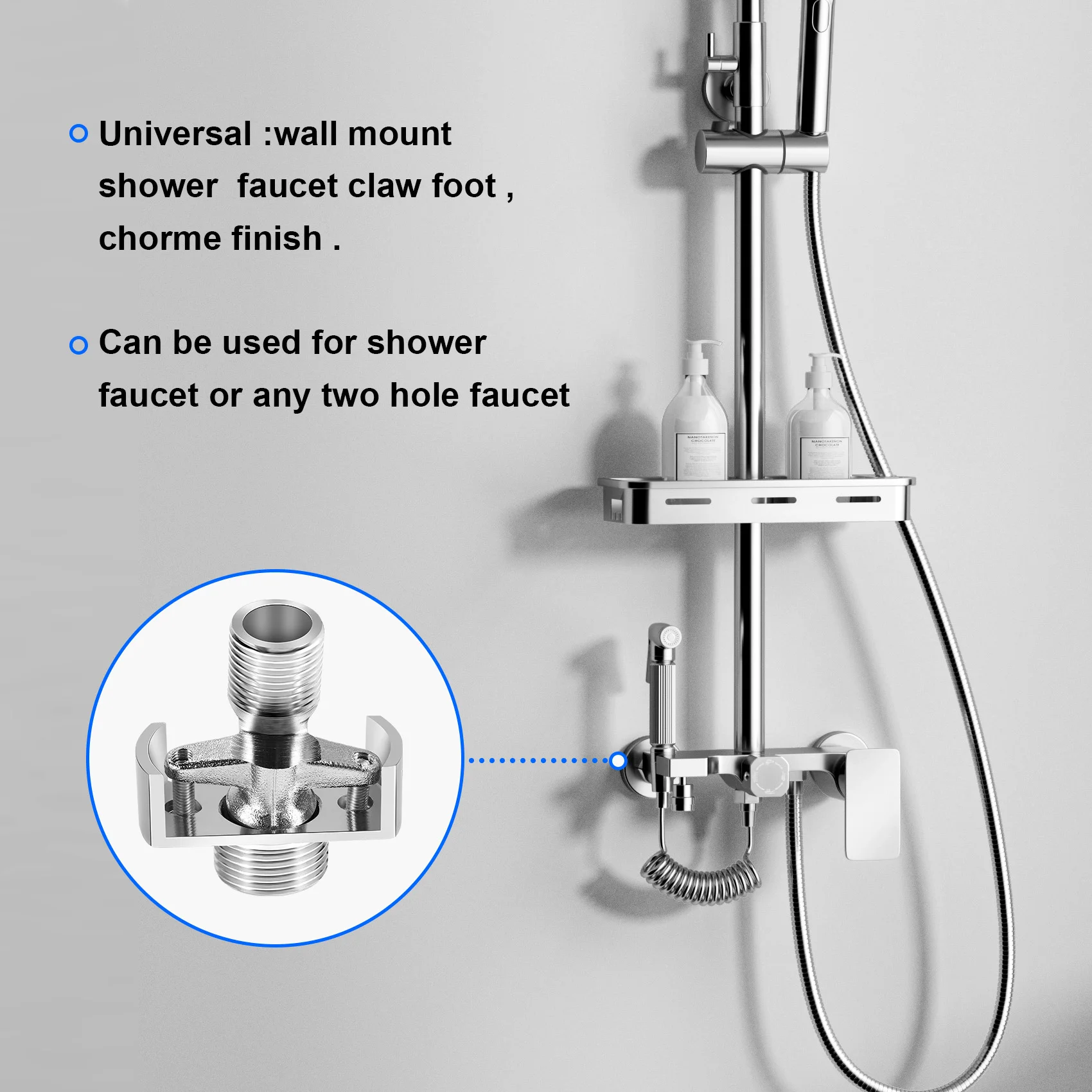 Pied incurvé coudé pour le réglage de l'angle du tuyau d'admission, douche en cuivre, vis excentrique, accessoires d'angle A