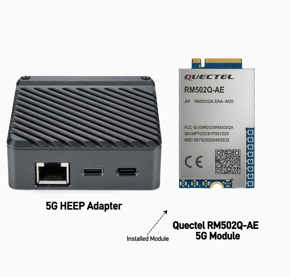 Imagen 7: Módulo 5G RM551, Adaptador de Puerto Ethernet RJ45, Depurador, Placa Adaptadora de M2 a USB 3.0 Tipo-C con Chip RTL8125 de 2.5Gbps