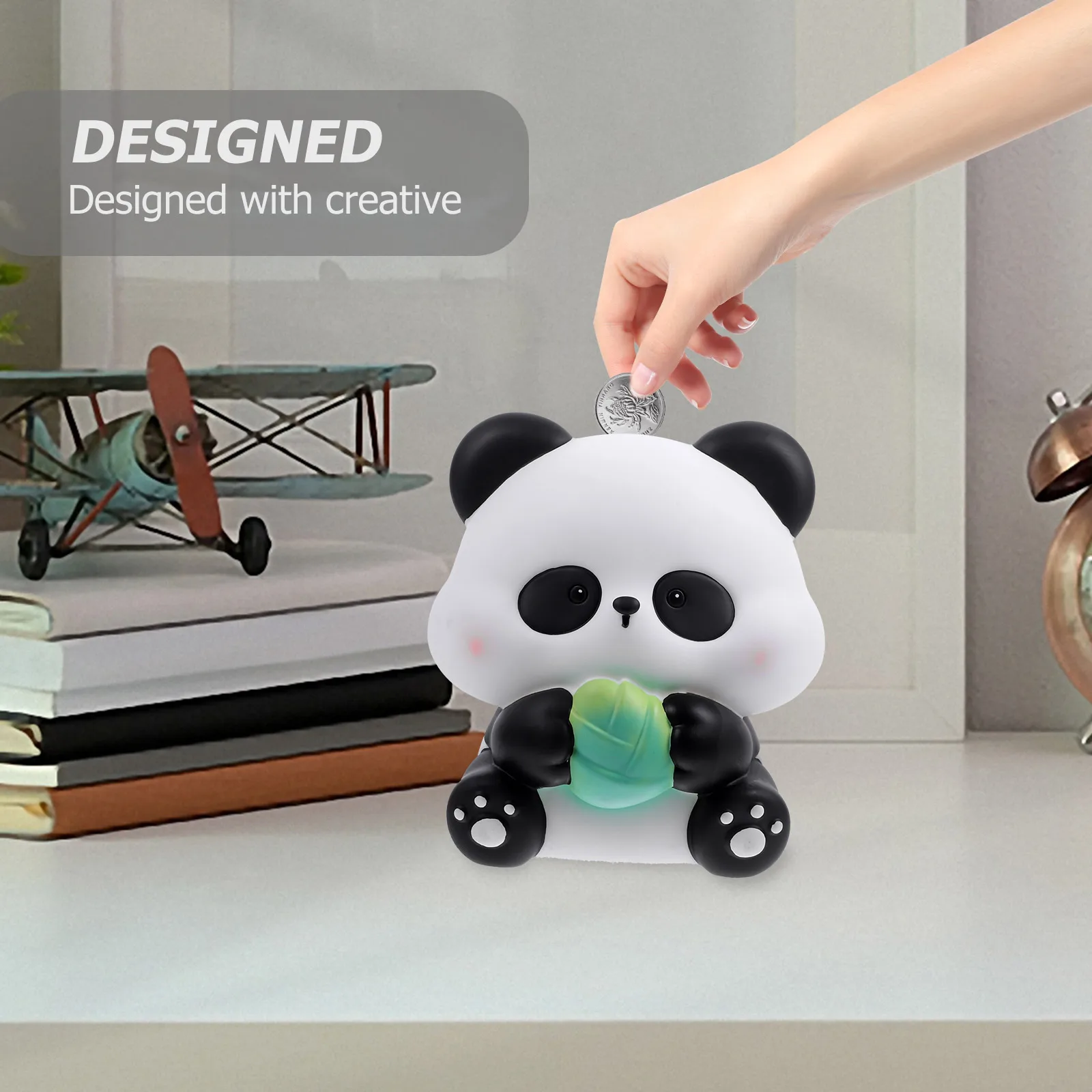 

Cartoon Panda Shaped Piggy Bank Durable Vinyl Coin Container Decorative Money Saving Box Gift Piggy Bank Safe Money Saving Box