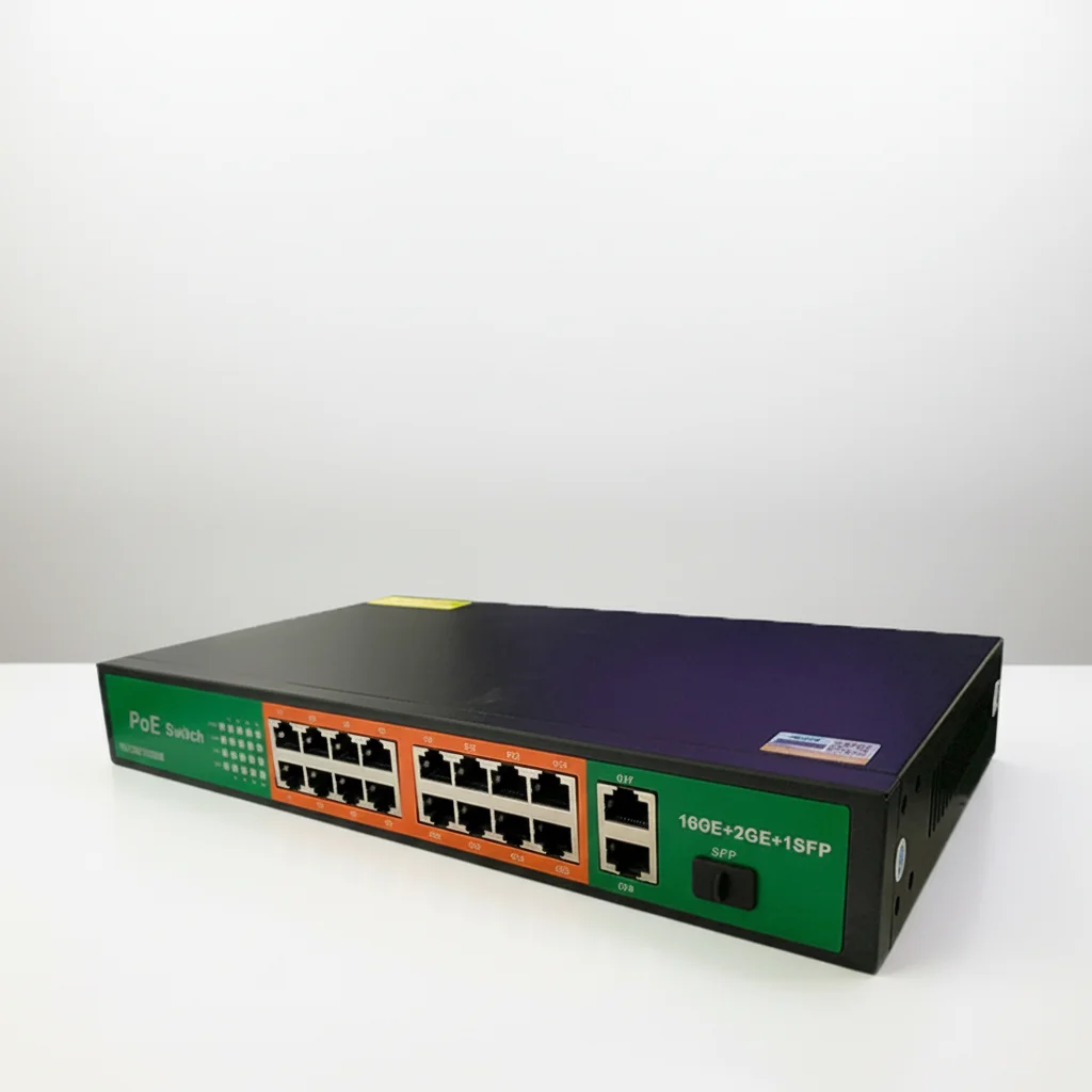 

OEM 16 Gigabit POE Ports Ethernet Switch 2 Gigabit Uplink 1 SFP 10/100/1000Mbps QoS Stackable CCTV Stock 30316GE