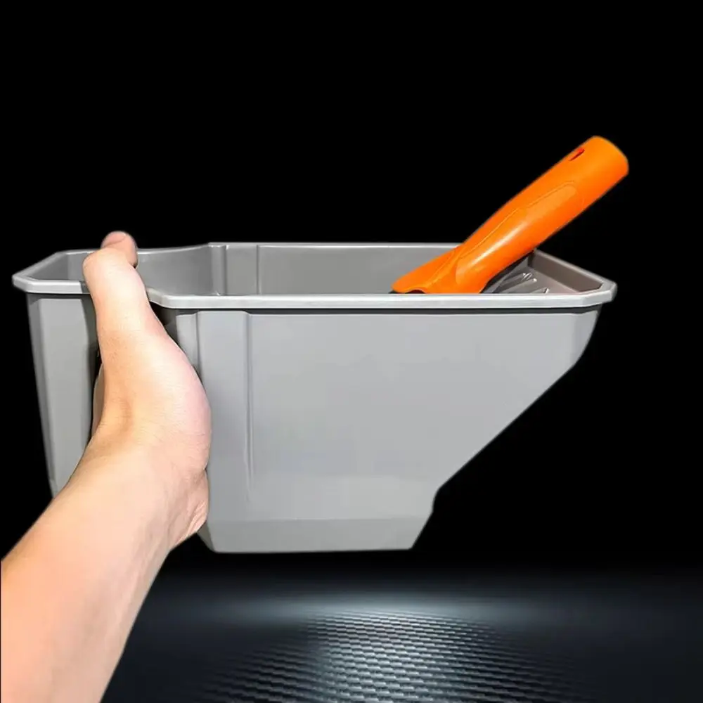 

Convenient Construction Easy-Grip Painting Bucket PP Grey Paint Tray Large Capacity Durable Handheld Paint Cup Decorating