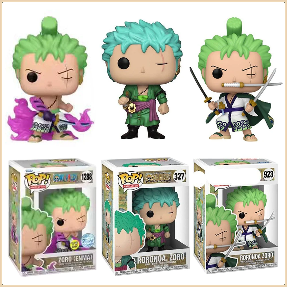 Funko Pop ONE PIECE figuras de juguete de acción Roronoa Zoro cazador pirata guapo Cool Anime periferia modelo ornamento niños niñas regalos