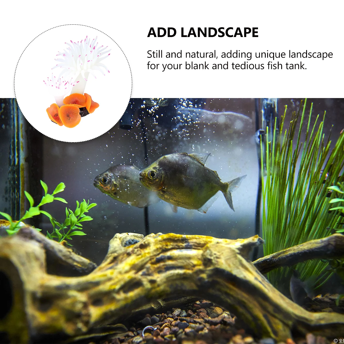 

2Pcs Coral Anemone Decoration Artificial Silicone Resin Craft Vivid Lifelike Fish Tank Aquarium Decor Sea Bird Enhance Visual