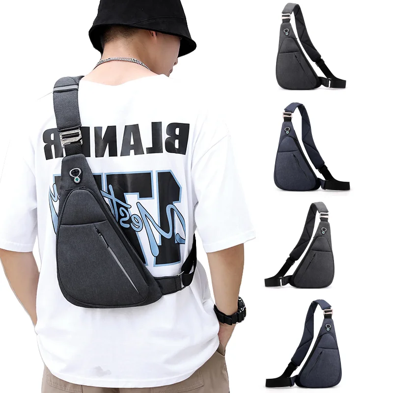 New Men's Chest Bag: Casual and Fashionable Single-shoulder Chest Bag, Large-capacity Multi-layer Reflective Crossbody Chest Bag