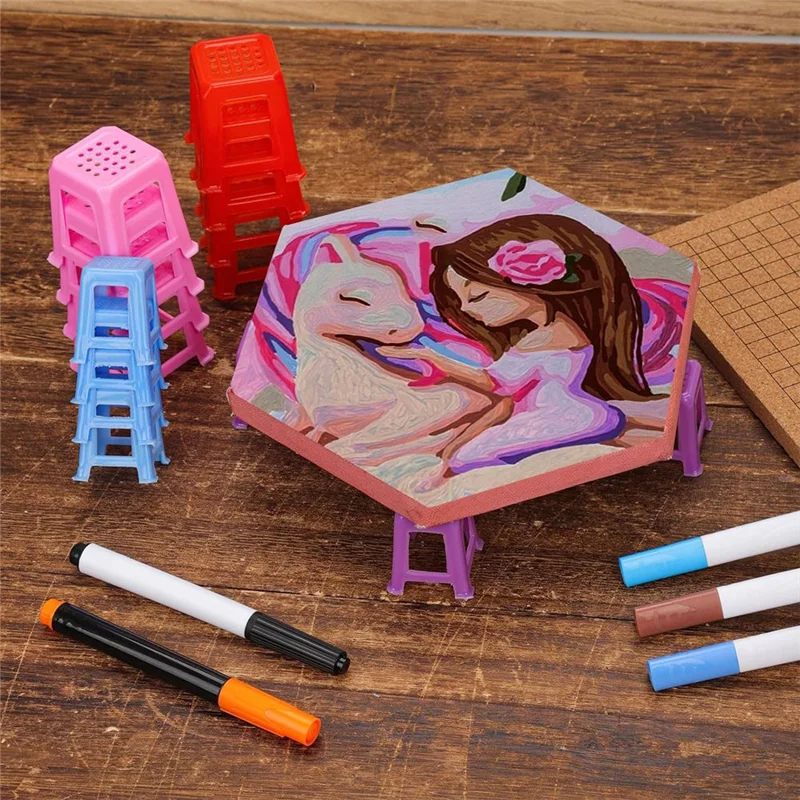 Professional 16Pcs Canvas Stands For Painting,Non-Skip Plastic Mini Holders Canvas Feet Risers For Canvas Painting Lovers