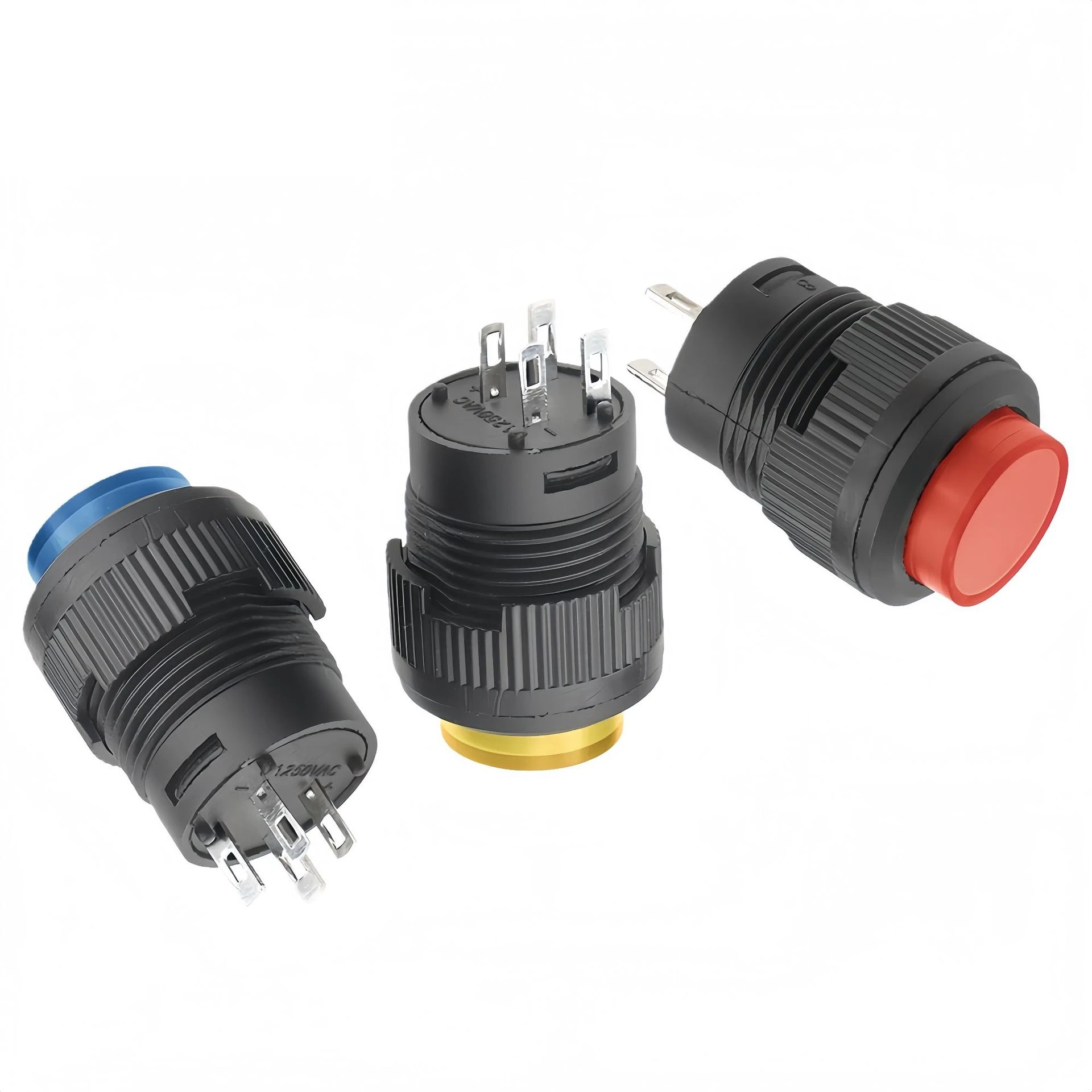 R16-503A / R16-503B / R16-503AD / R16-503BD Latching Power Push Button Switch | Illuminated & Non-Illuminated Types