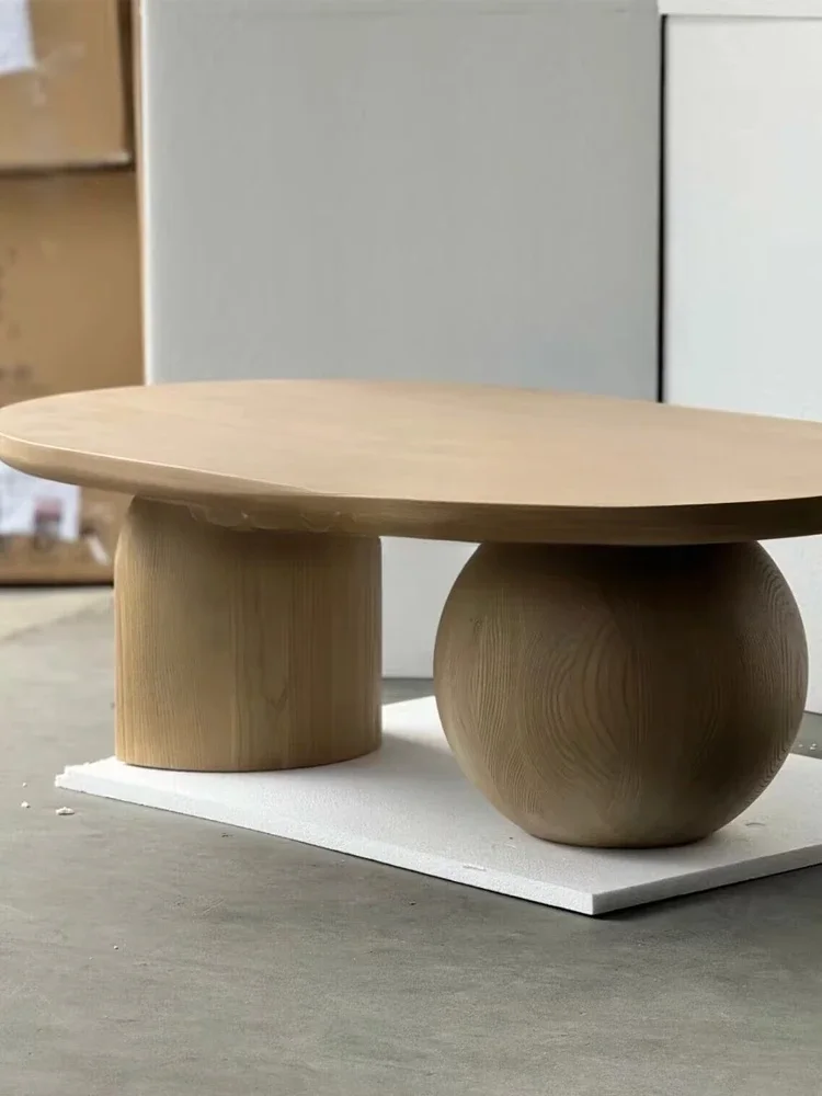 Italian medieval cream style coffee table home living room coffee table designer log simple tea table furniture
