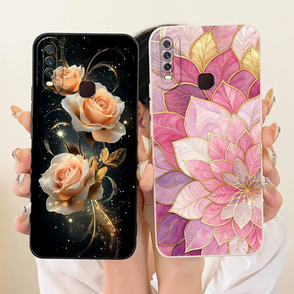 ل Vivo Y11 2019 حافظة 1906 غطاء حماية الكاميرا موضة رسمت لينة سيليكون الخلفي شل ل Vivo Y12 Y12i Y15 Y17 Funda جديد