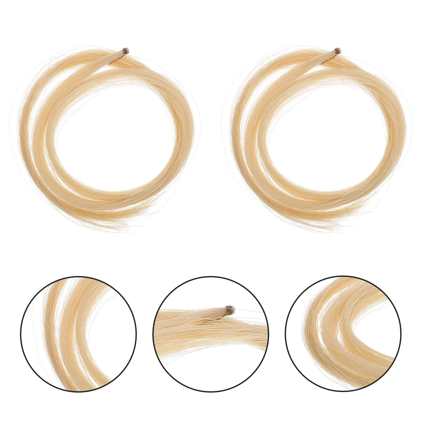 

2Pcs Violin Bow Hair Natural White Horse Tail Fibers High Quality Durable Violin Bow Replacement String Instrument Supplies