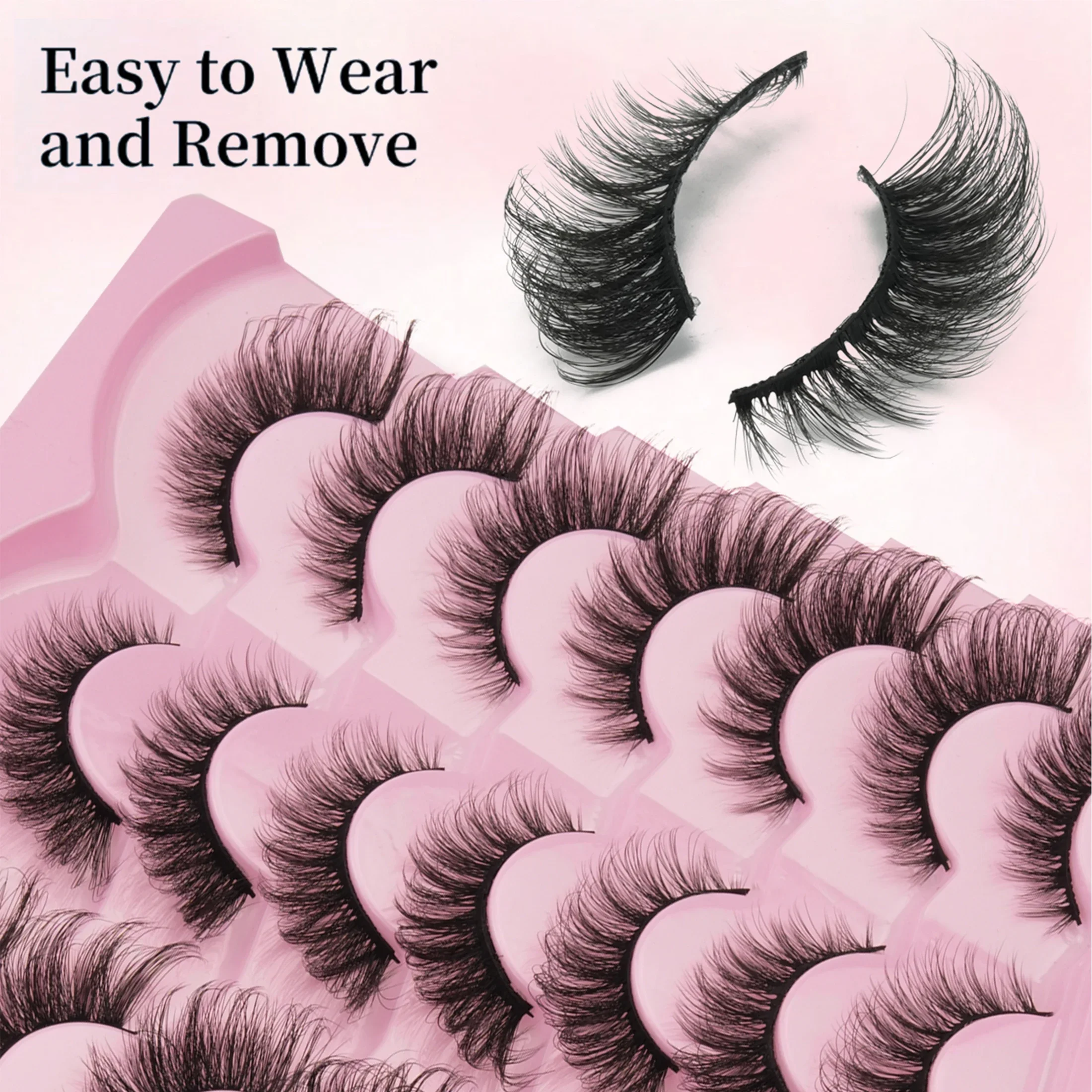 14 Pairs 5D Faux Mink Eyelashes Fluffy Dramatic Wispy Volume Full Strip Reusable Party Eye Makeup False Lashes