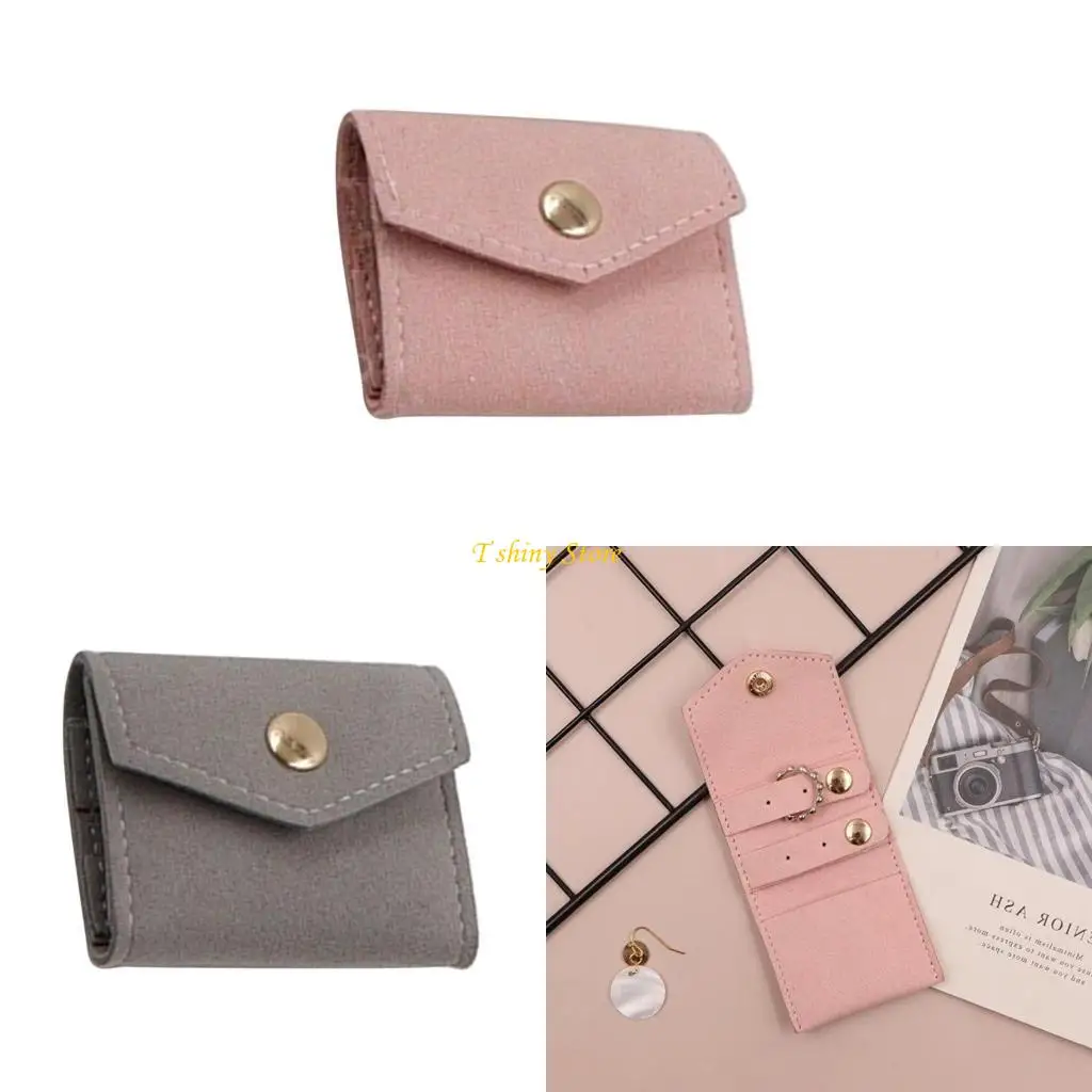 

N58F Multifunctional Jewelry Storage Bag Jewelry Pouches Microfiber Jewelry Roll Microfiber Texture for Home and Travel Use