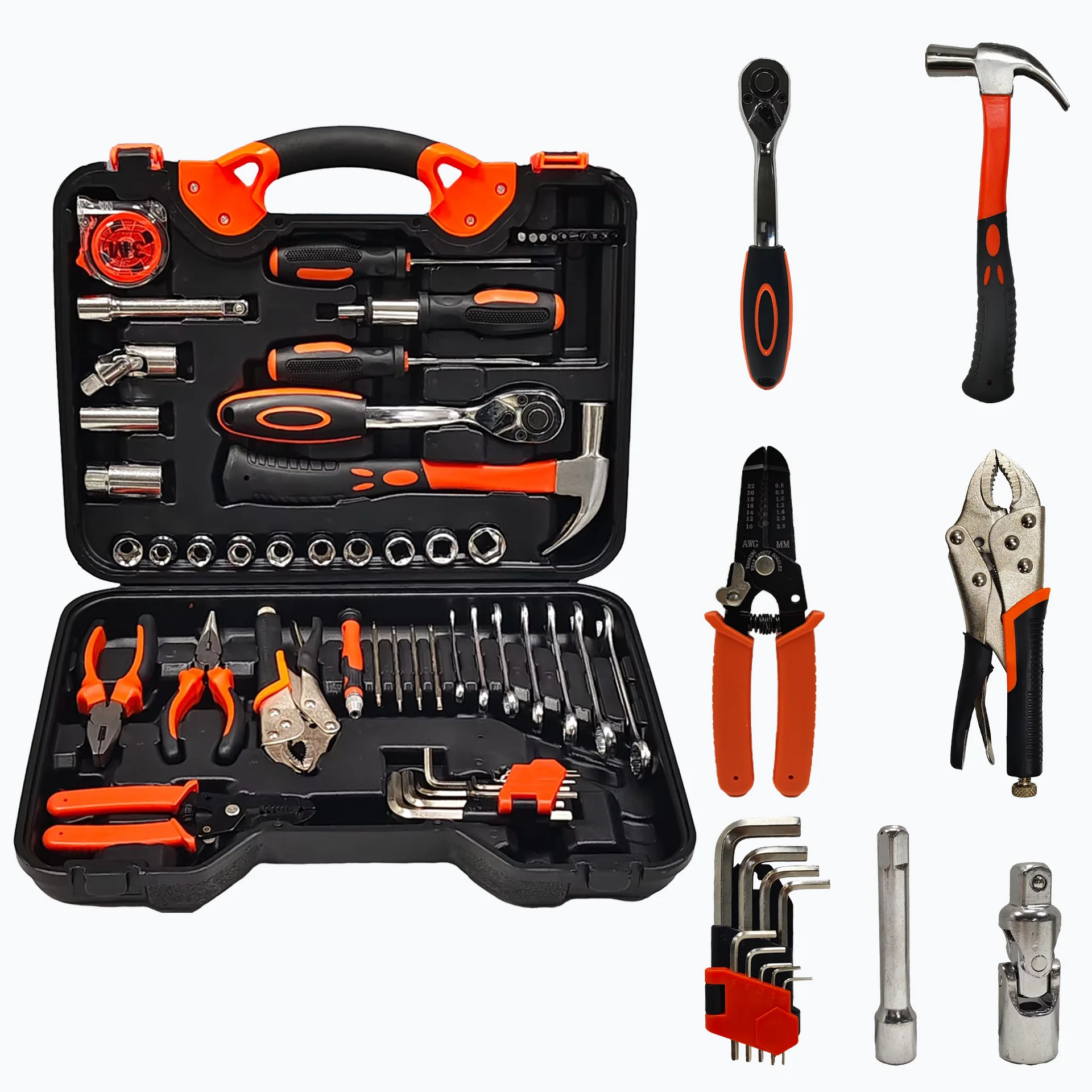 Professional 55pcs Multi-Function DIY Grade Hand Tools Customizable OEM ODM Blow Case for Car Repair