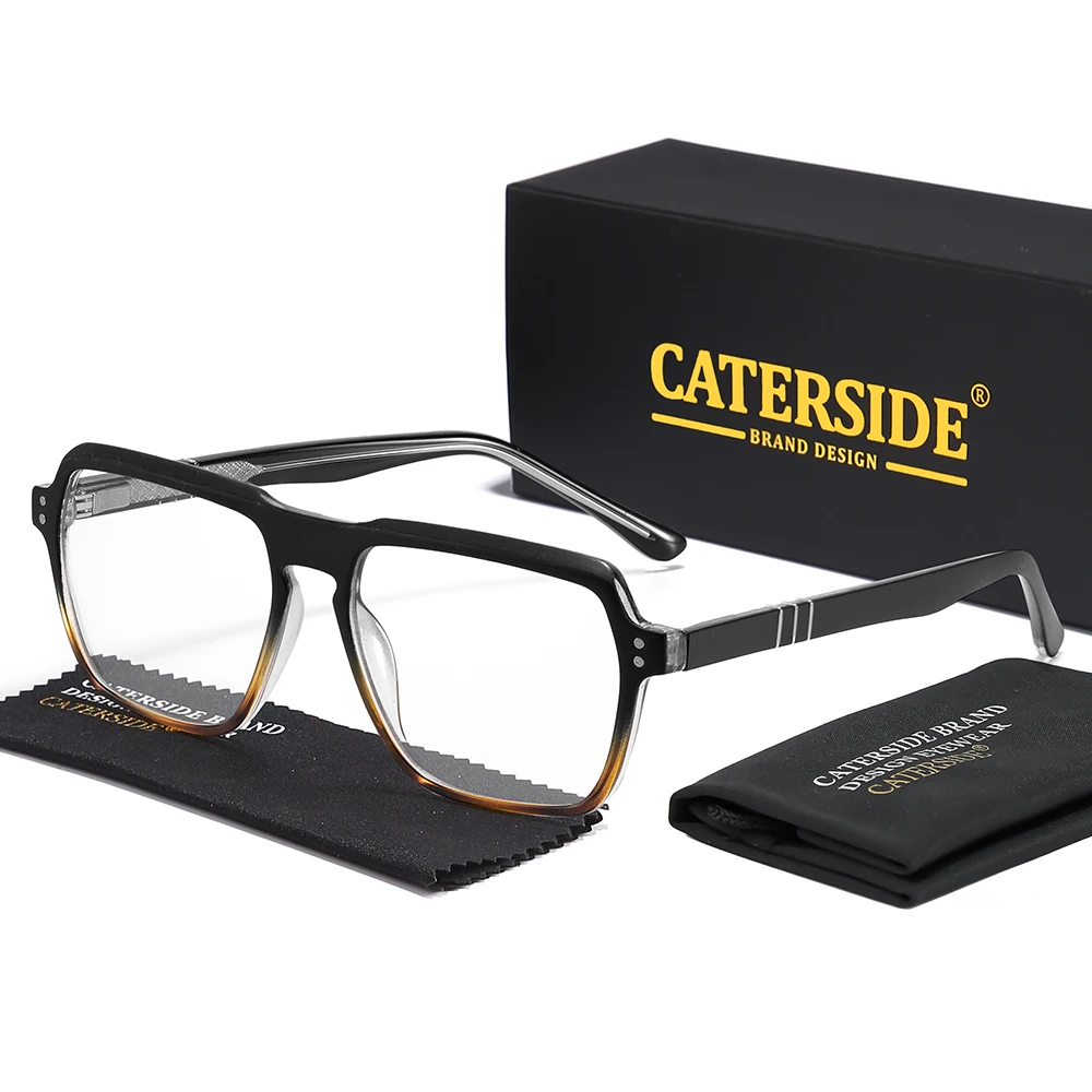 

Оправа для очков CATERSIDE Fashion Square, мужская деловая оправа с пружинными шарнирами, брендовый дизайн, женские очки с защитой от синего света