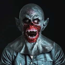 Halloween Scary Mask Full Face Realistic Bloody Ghost Masks Men Zombie Monster Vampire Headgear Latex Masks Cosplay Costumes