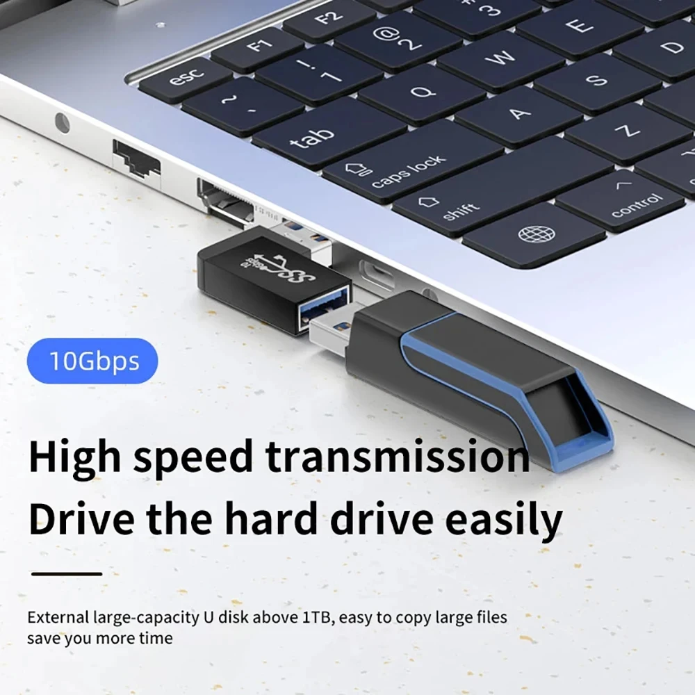 USB 3.0 Extension Adapter 90 Degree Right Angle OTG Adapter Upward Elbow 10Gbps High Speed USB Adapter Connector for PC Macbook