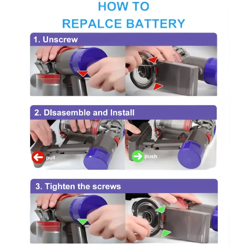 4800/6800/9800mAh 21.6V For Dyson V8 Battery Absolute V8 Animal Li-ion SV10 Vacuum Cleaner series Rechargeable batteries