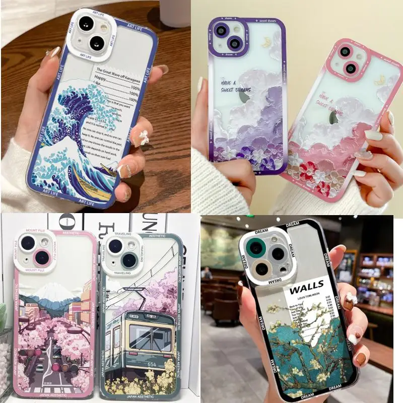 Anime Landscape Sakura Case for Infinix Note 30 Pro 30i 11 12I 10 12 30 VIP Hot 30 Play 30i Tecno Spark 10 Pro POVA 5 Pro Cover