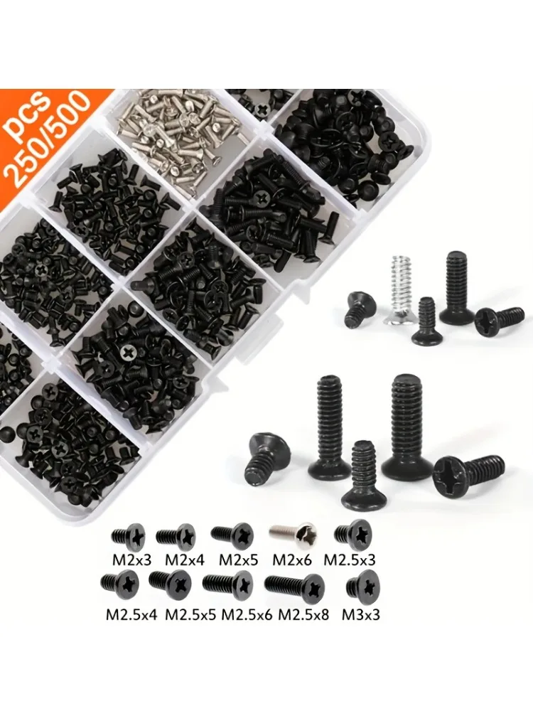 500 stuks M2 M2.5 M3 schroevenset, laptopschroevenset voor reparatiecomputer elektronisch - afbeelding 2