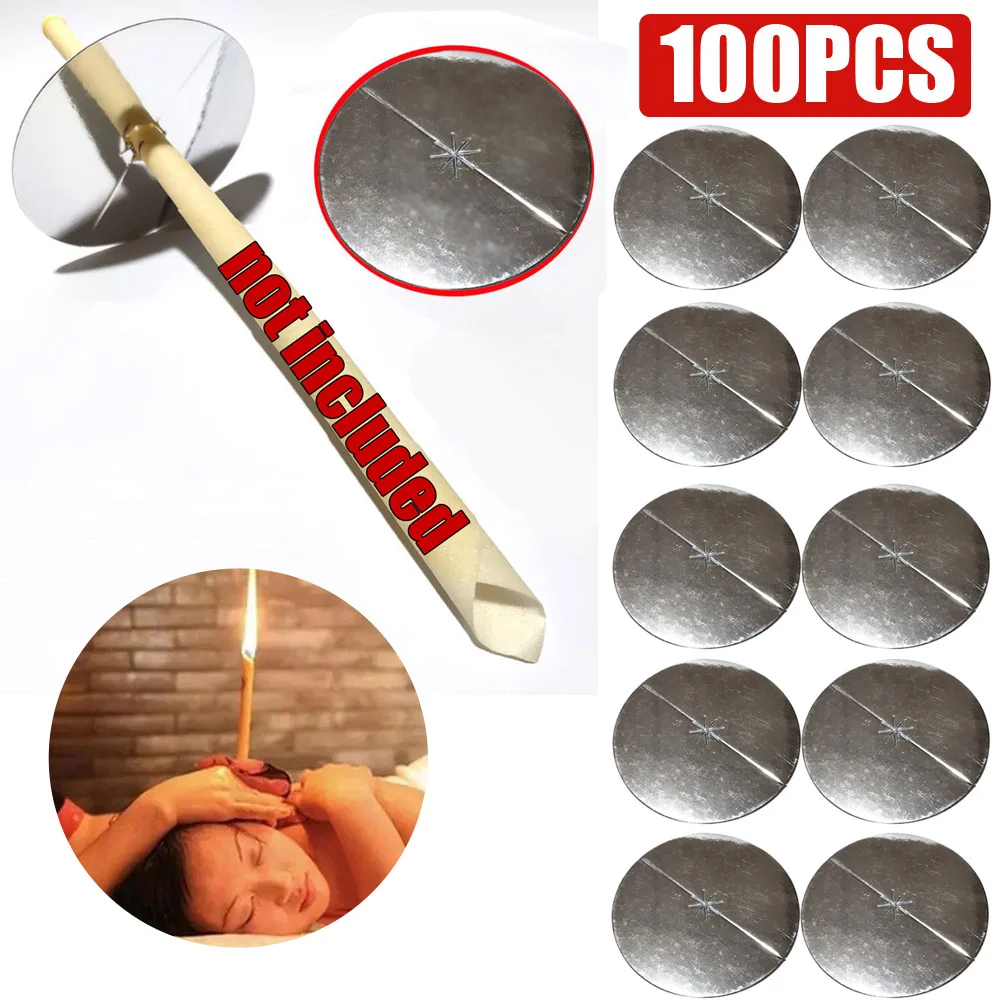 

100pcs Ear Candle Tray Card Holder Pad Beeswax Candle Protectors Personal Ear Care Disk Protective Ear Care Candle Protective