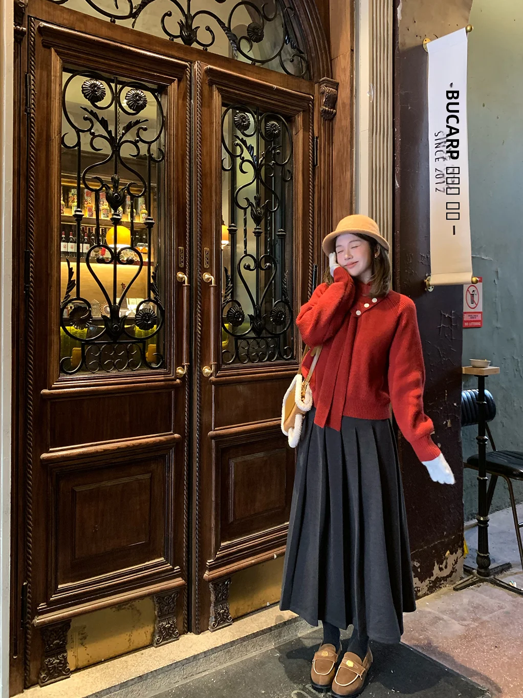 

Chen Wenwen Xenl u Academy Winter Aosphere Woolen Plaid Skirt A-Line Slim Long Skirt Women Casual Polyester Fiber