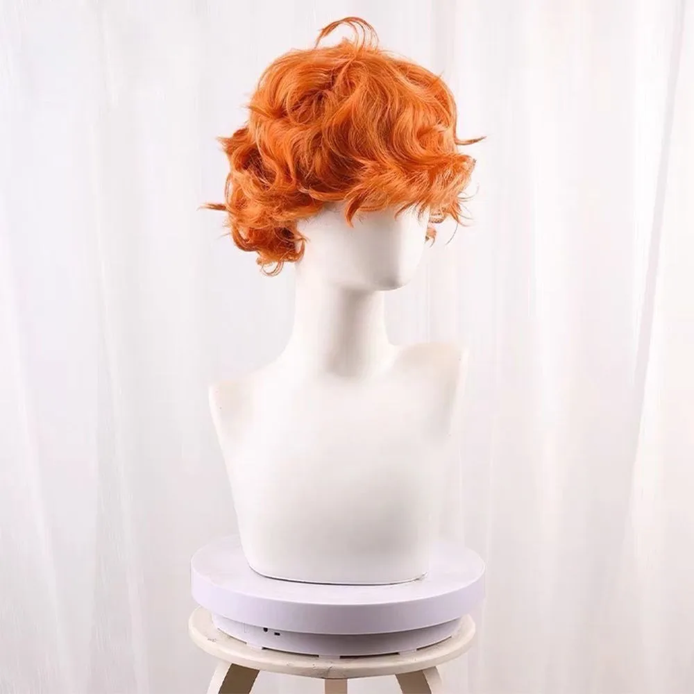 

Anime Panty & Stocking Angel Brief Cosplay Wig Orange Curly Hair Style Rose Net Heat Resistant Synthetic Cosplay Wig