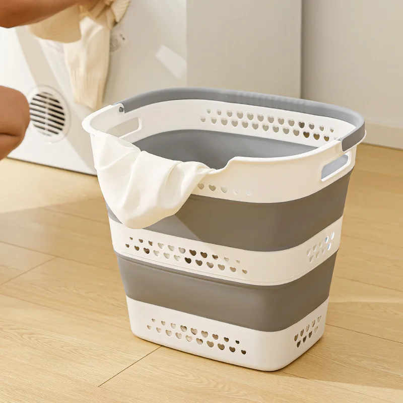 Dirty clothes basket household dirty clothes storage basket laundry basket bathroom clothes basket large capacity foldable
