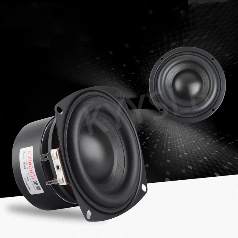 

KYYSLB 40~100W 4Inch Speaker Driver Unit Woofer Subwoofer Bass Hifi Woven Basin Powerful Sound Audio Amplifier LoudSpeaker