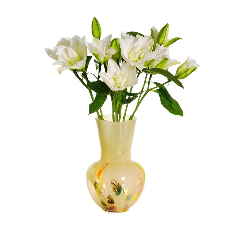 

DSA candy color colorful cream vase ornament living room flower arrangement glazed vase advanced sense light luxury modern