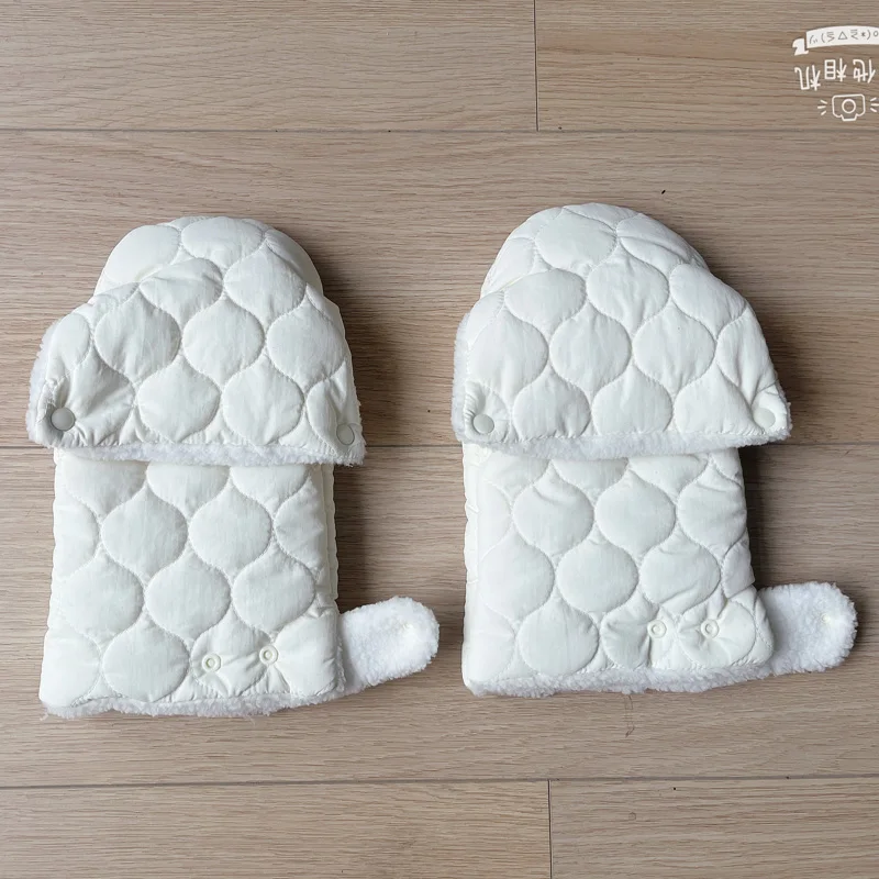 Baby Stroller Warm Gloves Mobile Phone Touch Screen Handle Windproof Waterproof Gloves with Velvet Handle Pocket