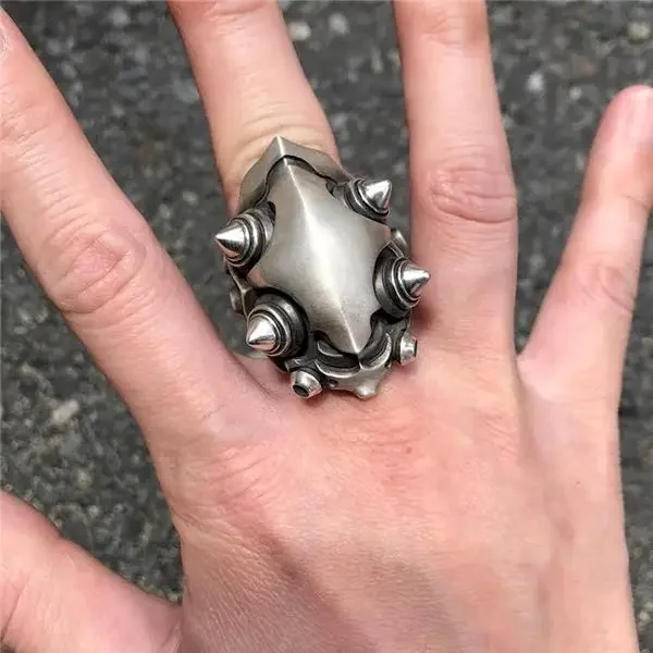 NUOVO anello stile meccanico in metallo vintage punk regalo creativo strumenti portatili EDC di dimensioni regolabili