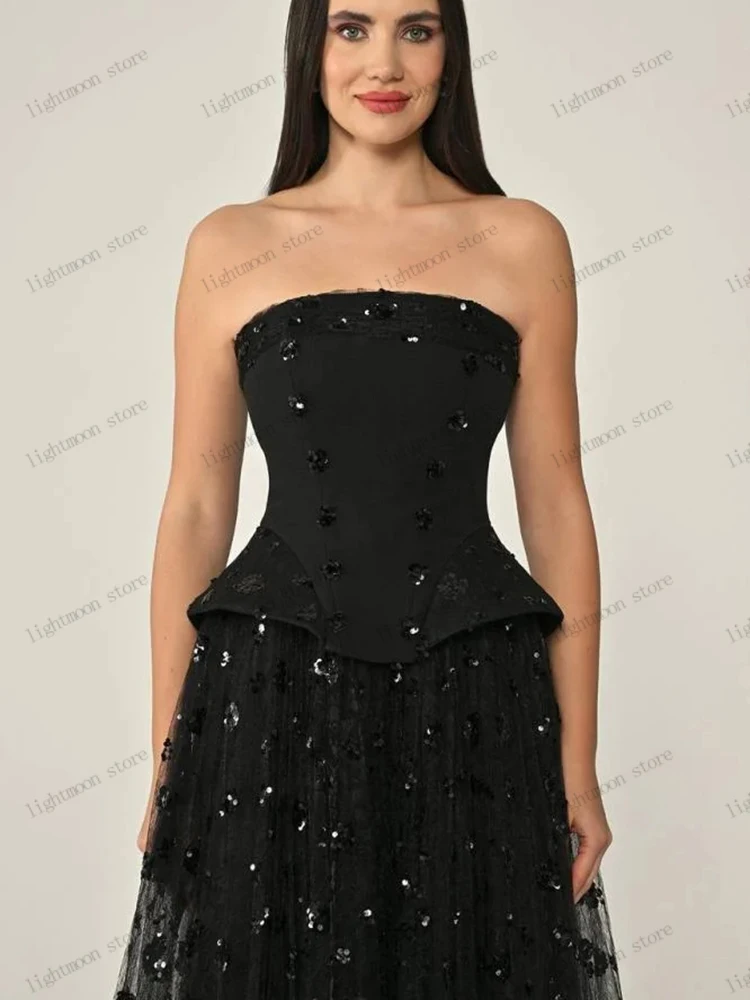 Prachtige avondjurk moderne galajurk kralen applicaties sexy strapless backless gewaden charmante vestidos de gala aangepast