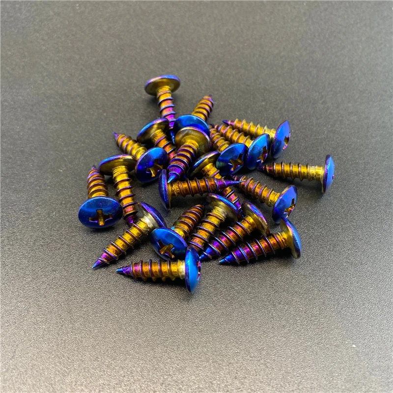 10 pcs 20 pcs Motorcycle M5*16mm Screws Bolts Plating Color stainless steel screw cross head self-tapping screw