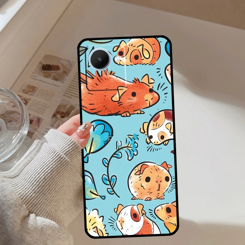 Pattern Guinea Pig Cute Case For Realme 10 9 11 Pro Plus GT Neo 5 3 2T 3T C11 C15 C25 C21Y C30 C31 C33 C35 C53 C55