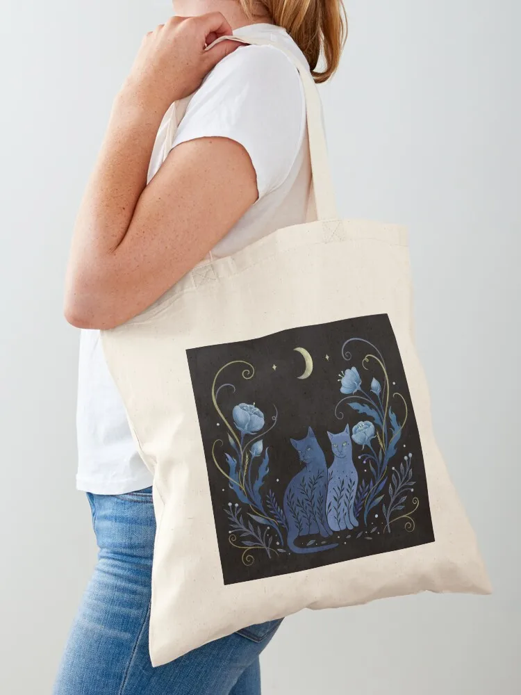 

Two Cats Tote Bag reusable grocery bags canvas tote bag shopping bag Women's shopping