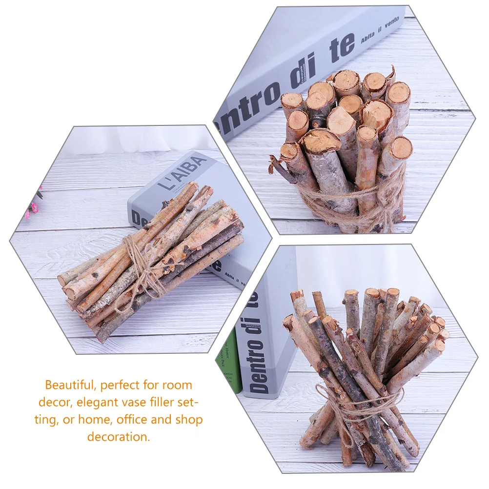 

40 Pcs Bark Stick Christmas Craft Birch Wood Sticks Tree Decor Wooden Log Decorative Logs Branches for Decoration Twigs